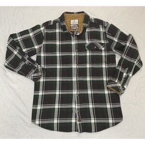 Legendary Whitetails Buck Camp Plaid Flannel Shirt LT Green